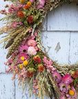 Pink Harvest Large Dried Flower Wreath