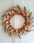 Autumn Colors Large Dried Flower Wreath