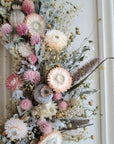 Poppy and Pink Large Dried Flower Wreath