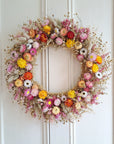 Colorful Harvest Large Dried Flower Wreath
