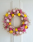 Bright Strawflowers Medium Dried Flower Wreath