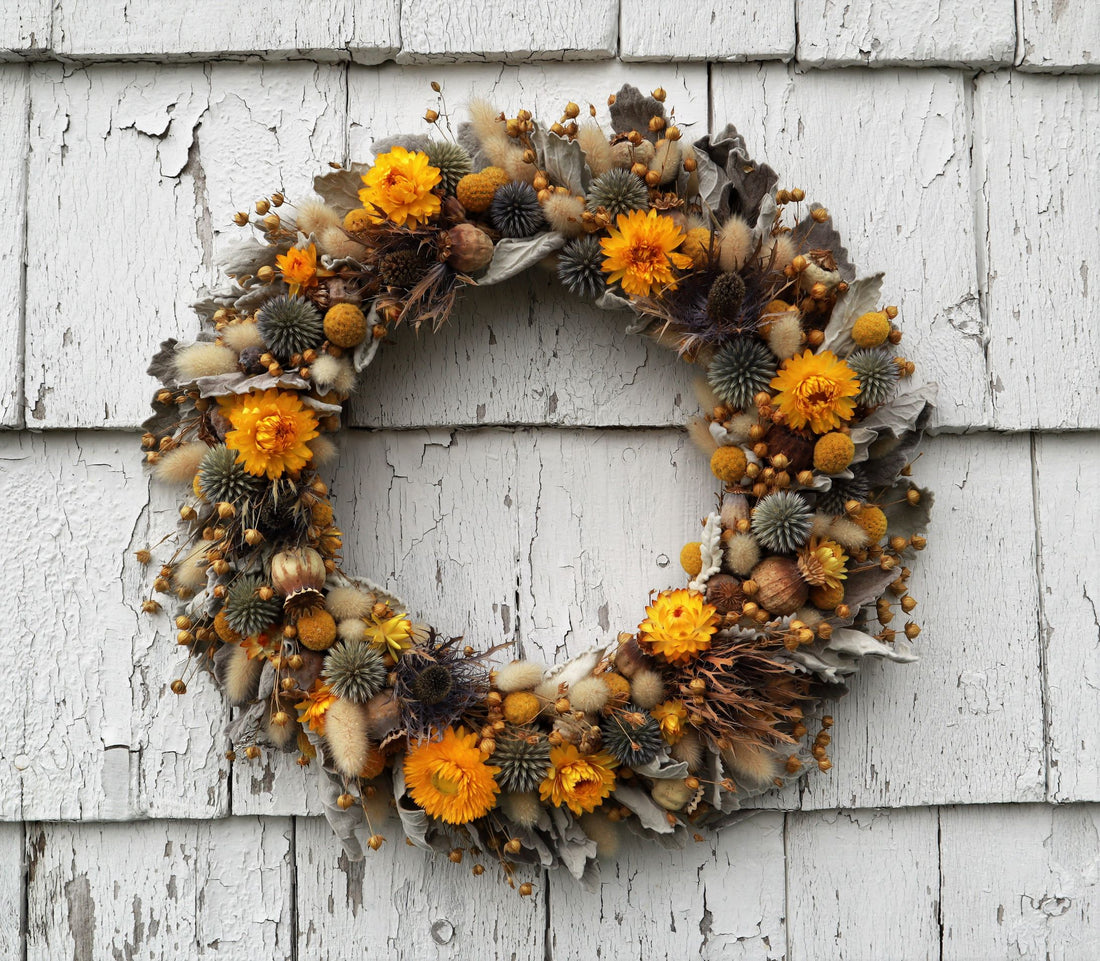 Blue and Gold Wreath - 14"