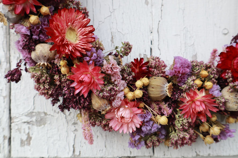 Pink Oregano Wreath - 10"