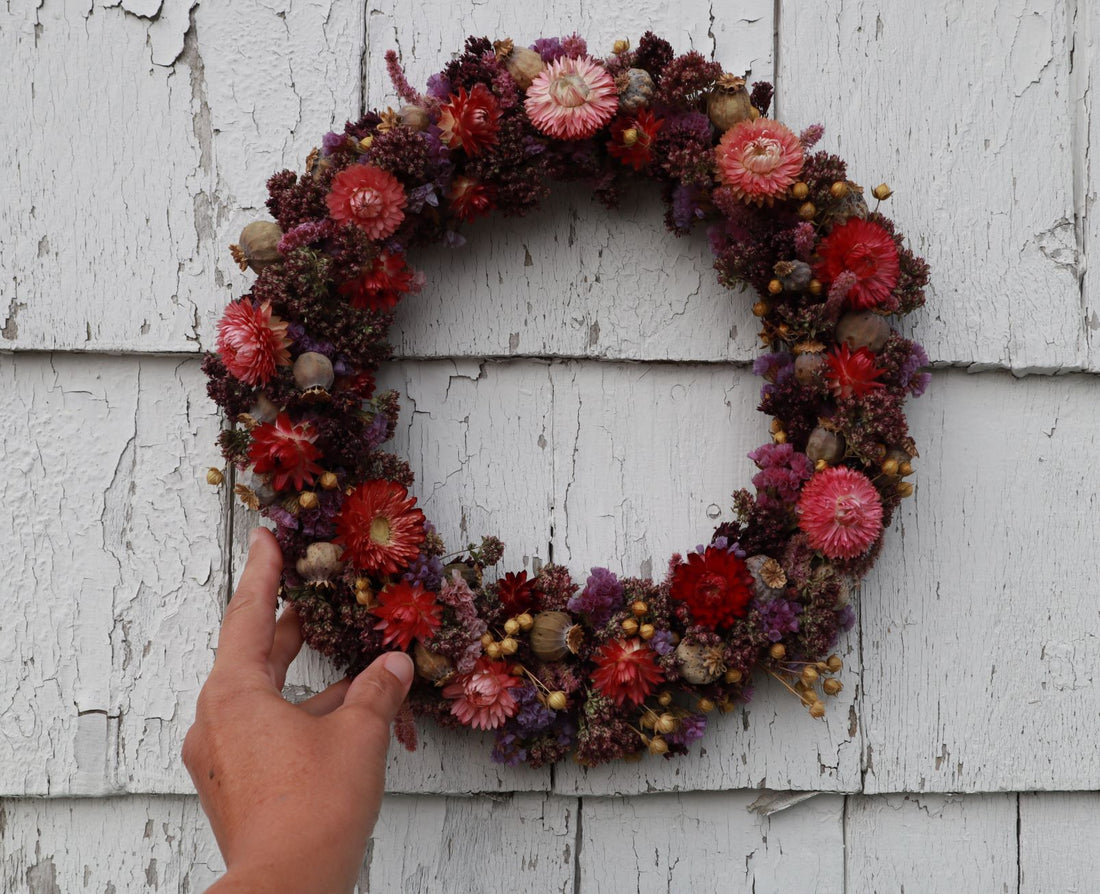 Pink Oregano Wreath - 10"